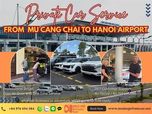 Mu Cang Chai to Hanoi Airport Private Car